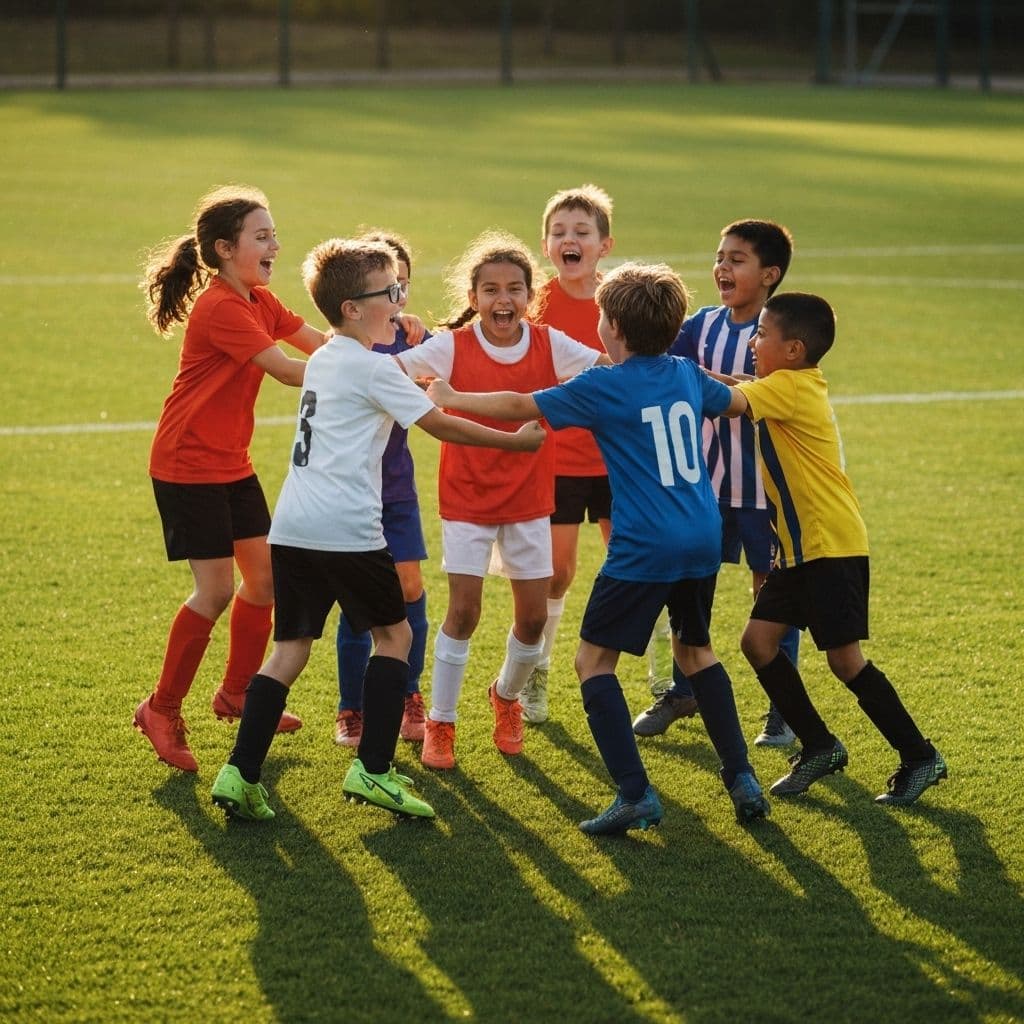 Kids sports memories - soccer team celebrating